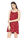 Smarty pants women's maroon color printed camisole night dress. 