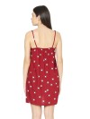 Smarty pants women's maroon color printed camisole night dress. 