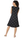 Smarty Pants women's cotton black color heart print sleeveless night dress. (SMND-808B)