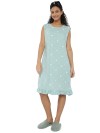 Smarty Pants women's cotton olive color heart print sleeveless night dress. (SMND-808C)