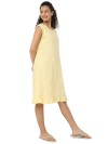 Smarty Pants women's cotton yellow color heart print sleeveless night dress. (SMND-808D)