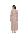 Smarty Pants women's cotton peach color floral print maxi night dress. (SMND-810A)