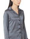 Smarty Pants women's silk satin dark grey night suit. (SMNSP-418)