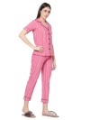 Smarty Pants women's white & pink stripes cotton night suit 