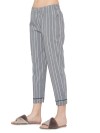 Smarty Pants women's grey & white stripes cotton fabric night suit 