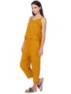 Smarty Pants women's cotton mustard color floral print night suit (SMNSP-465A)