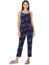 Smarty Pants women's cotton blue color floral print night suit (SMNSP-466)