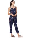 Smarty Pants women's cotton blue color floral print night suit (SMNSP-466)