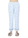 Smarty Pants women's silk satin sky blue color floral print night suit.(SMNSP-488)