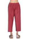 Smarty Pants women's cotton wine color self textured night suit. (SMNSP-502A)