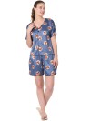 Smarty Pants women's silk satin lilac color scooby print shorts & shirt night suit. (SMNSP-566)