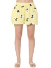 Smarty Pants women's cotton yellow color floral print shorts & shirt night suit. 