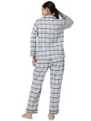 Smarty Pants women's cotton grey color checks night suit. (SMNSP-769A)