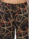 Smarty Pants women's silk satin black color chain print night suit. (SMNSP-795)