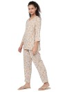 Smarty Pants women's cotton pastel peach floral print night suit. (SMNSP-814B)