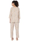 Smarty Pants women's cotton pastel peach floral print night suit. (SMNSP-814B)