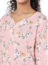 Smarty Pants women's cotton pastel pink floral print night suit. (SMNSP-814C)