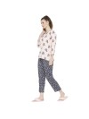 Smarty Pants women's cotton pink & grey color floral print night suit. (SMNSP-817A)
