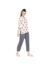 Smarty Pants women's cotton pink & grey color floral print night suit. (SMNSP-817A)