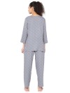 Smarty Pants women's cotton pastel grey polka dot print night suit. (SMNSP-818C)