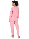 Smarty Pants women's cotton pastel pink polka dot print night suit. (SMNSP-818D)