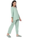 Smarty Pants women's cotton pastel green polka dot print night suit. (SMNSP-818F)