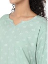 Smarty Pants women's cotton pastel green polka dot print night suit. (SMNSP-818F)