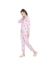 Smarty Pants women's silk satin pastel pink color hello kitty print full sleeves night suit. (SMNSP-821)