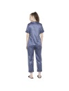 Smarty Pants women's silk satin blue color polka dot night suit. (SMNSP-825)