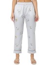 Smarty Pants women's silk satin grey color snoopy print night suit. (SMNSP-836)