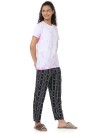 Smarty Pants women's cotton lycra lilac tie dye color t-shirt & aztec print pajama night suit set. (SMNSP-840A)