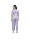 Smarty Pants women's silk satin lilac color baby elephant print night suit. (SMNSP-857)