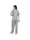 Smarty Pants women's silk satin grey color stuart little printed night suit. (SMNSP-860)