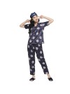 Smarty Pants women's silk wine color love birds printed night suit. (SMNSP-867)