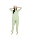 Smarty Pants women's cotton mint green color polka dot print night suit. (SMNSP-870B)