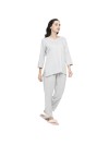 Smarty Pants women's cotton grey color polka dot print night suit. (SMNSP-870C)