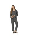 Smarty Pants women's silk satin black color floral print full sleeves night suit. (SMNSP-911A)