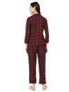 Smarty Pants women's brush cotton maroon color checks night suit. (SMNSP-920A)