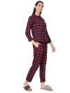 Smarty Pants women's brush cotton blue & red color checks night suit. (SMNSP-920C)