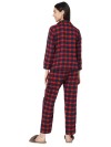 Smarty Pants women's brush cotton blue & red color checks night suit. (SMNSP-920C)