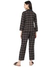 Smarty Pants women's brush cotton grey color checks night suit. (SMNSP-920D)
