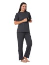 Smarty Pants women's cotton rib grey color round neck night suit. (SMNSP-922C)