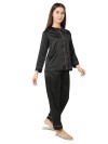 Smarty Pants women's silk satin black color night suit. (SMNSP-925A)