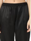 Smarty Pants women's silk satin black color night suit. (SMNSP-925A)