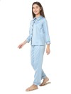 Smarty Pants women's silk satin ice blue color night suit.(SMNSP-925B)