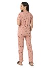 Smarty Pants women's cotton lycra rose pink color dog print night suit. (SMNSP-948)