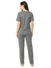 Smarty Pants women's cotton lycra grey color heart print night suit. (SMNSP-952)