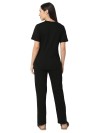Smarty Pants women's cotton lycra black color printed night suit. (SMNSP-965)