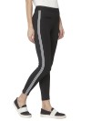 Smarty Pants Women's Black Color with Black & White Side Stripe Jeggings